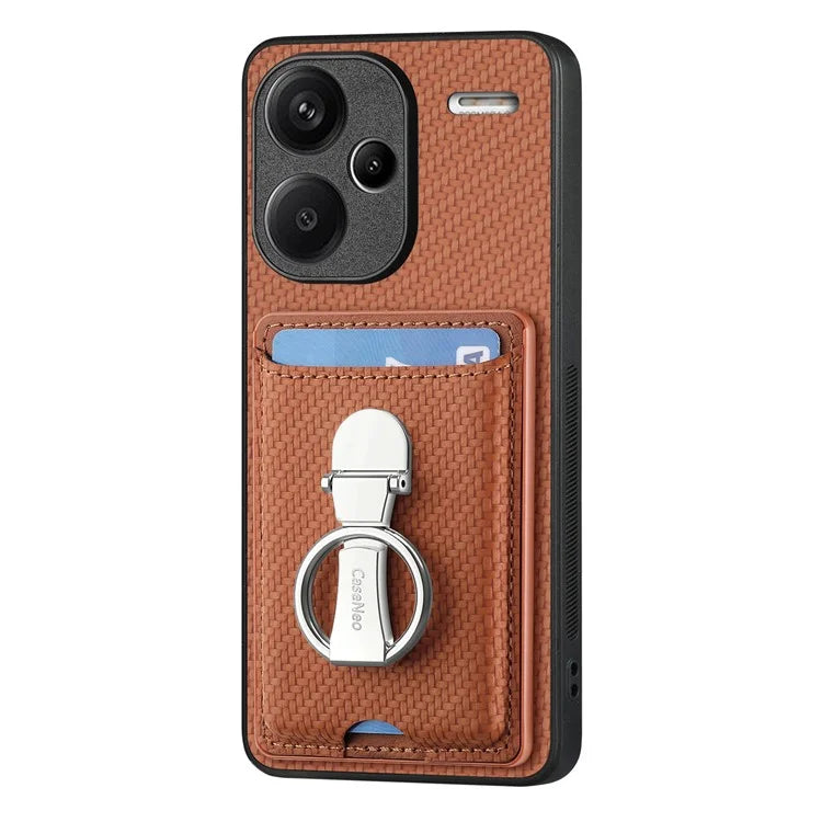C1-9 for Xiaomi Redmi Note 13 Pro+ 5G Case Anti-Scratch Carbon Fiber Texture Kickstand Phone Cover