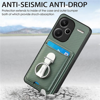 C1-9 for Xiaomi Redmi Note 13 Pro+ 5G Case Anti-Scratch Carbon Fiber Texture Kickstand Phone Cover