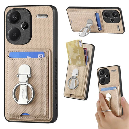 C1-9 for Xiaomi Redmi Note 13 Pro+ 5G Case Anti-Scratch Carbon Fiber Texture Kickstand Phone Cover