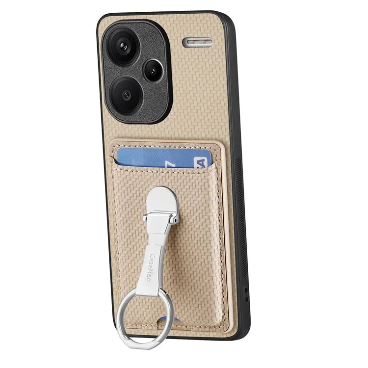 C1-9 for Xiaomi Redmi Note 13 Pro+ 5G Case Anti-Scratch Carbon Fiber Texture Kickstand Phone Cover