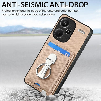 C1-9 for Xiaomi Redmi Note 13 Pro+ 5G Case Anti-Scratch Carbon Fiber Texture Kickstand Phone Cover
