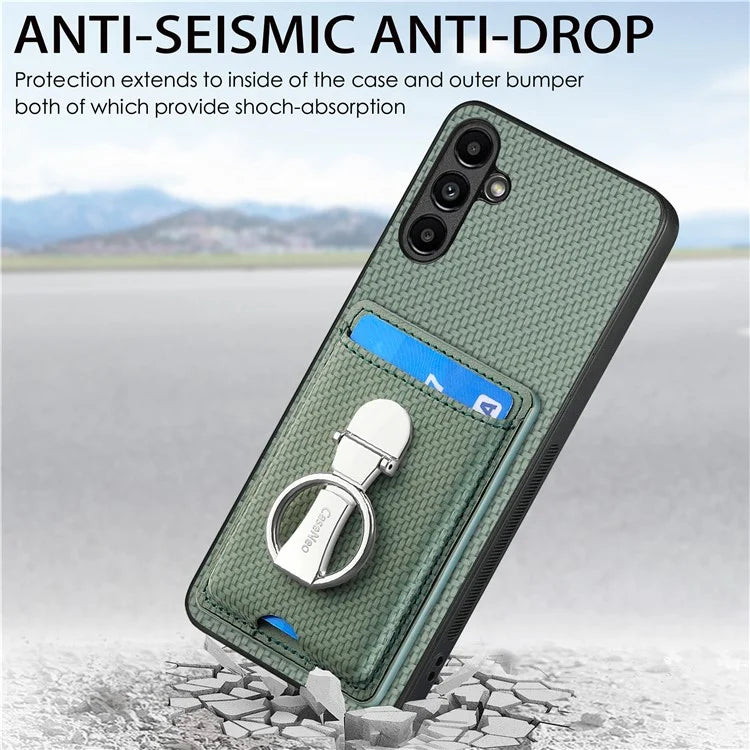 C1-9 for Samsung Galaxy A05s 4G Case PU Leather Coated PC+TPU Fingers Kickstand Phone Cover