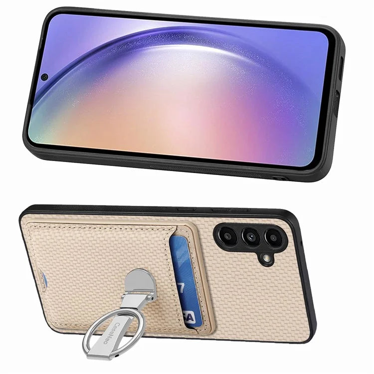 C1-9 for Samsung Galaxy A05s 4G Case PU Leather Coated PC+TPU Fingers Kickstand Phone Cover