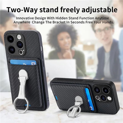 C1-9 for iPhone 13 Pro Case Card Holder Kickstand Mobile Phone Cover Wholesale