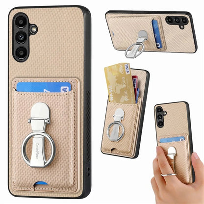 C1-9 for Samsung Galaxy A15 4G / 5G Case Card Slots Ring Holder Kickstand Mobile Phone Cover