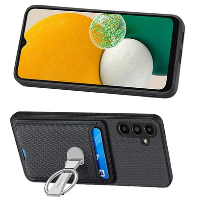 C1-9 for Samsung Galaxy A13 5G / A04s 4G (164.7 x 76.7 x 9.1 mm) Case Leather+TPU+PC Phone Cover Carbon Fiber Texture