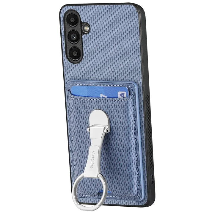 C1-9 for Samsung Galaxy A13 5G / A04s 4G (164.7 x 76.7 x 9.1 mm) Case Leather+TPU+PC Phone Cover Carbon Fiber Texture
