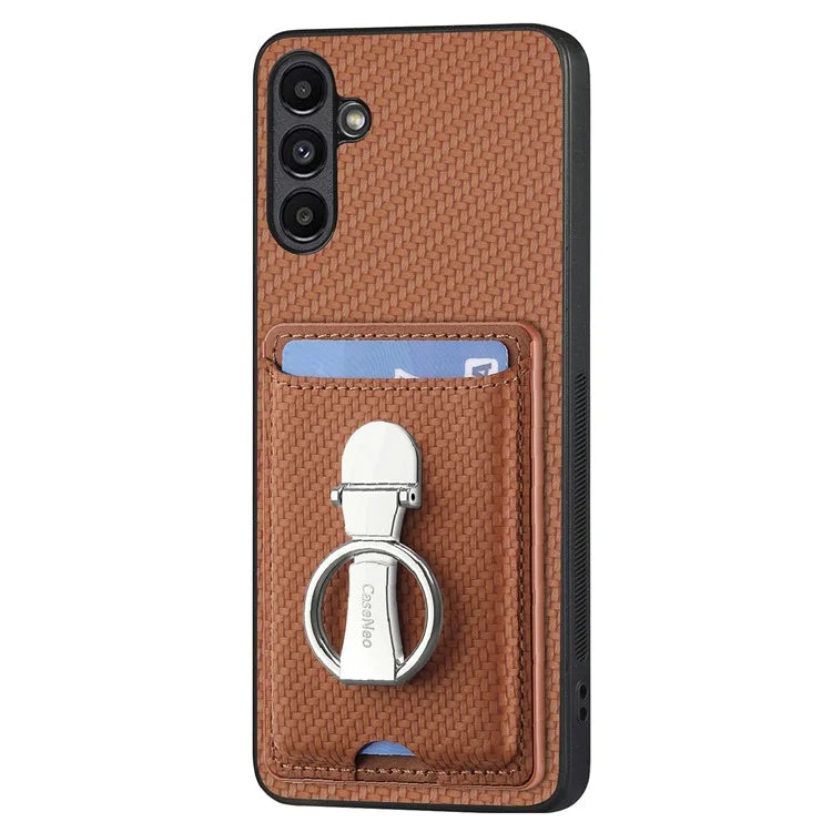 C1-9 for Samsung Galaxy A13 5G / A04s 4G (164.7 x 76.7 x 9.1 mm) Case Leather+TPU+PC Phone Cover Carbon Fiber Texture