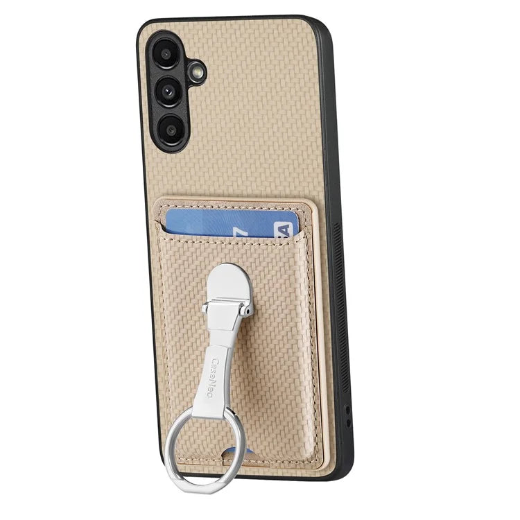 C1-9 for Samsung Galaxy A13 5G / A04s 4G (164.7 x 76.7 x 9.1 mm) Case Leather+TPU+PC Phone Cover Carbon Fiber Texture