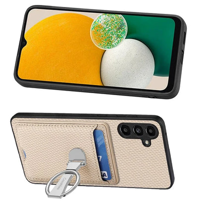 C1-9 for Samsung Galaxy A13 5G / A04s 4G (164.7 x 76.7 x 9.1 mm) Case Leather+TPU+PC Phone Cover Carbon Fiber Texture