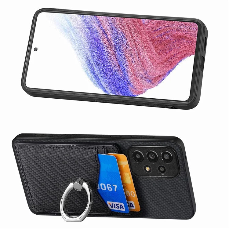 C1-8 For Samsung Galaxy A13 4G Case Kickstand PU Leather+PC+TPU Phone Shell