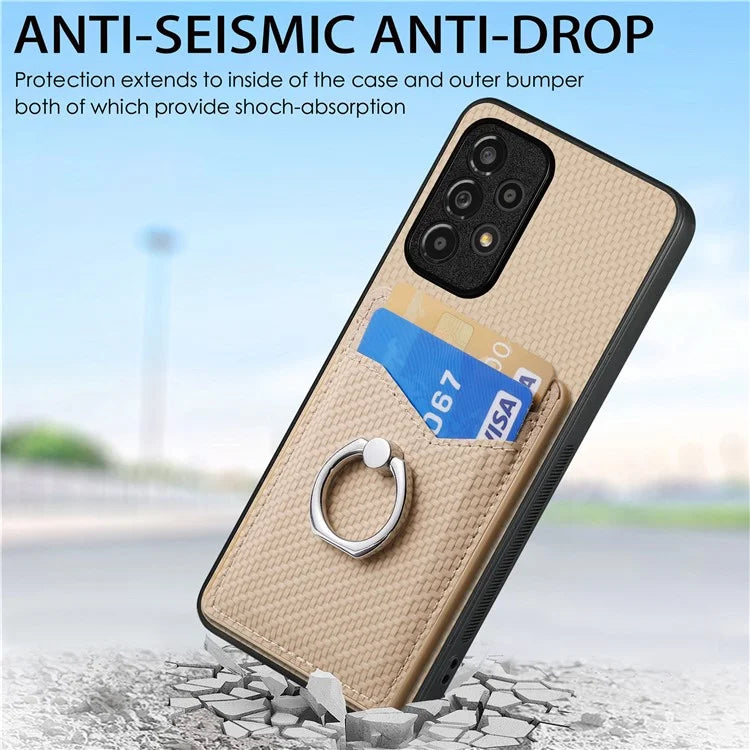 C1-8 For Samsung Galaxy A13 4G Case Kickstand PU Leather+PC+TPU Phone Shell