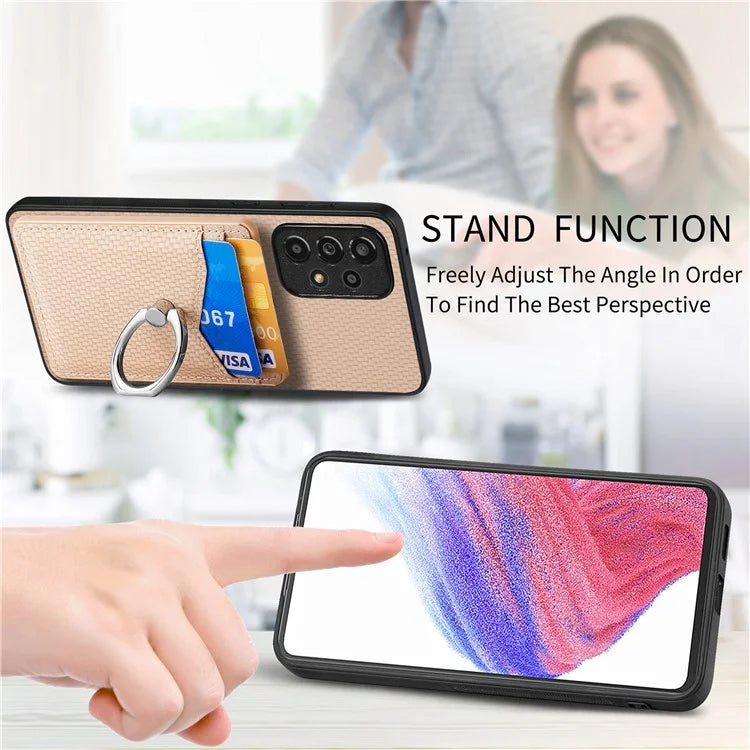 C1-8 For Samsung Galaxy A13 4G Case Kickstand PU Leather+PC+TPU Phone Shell