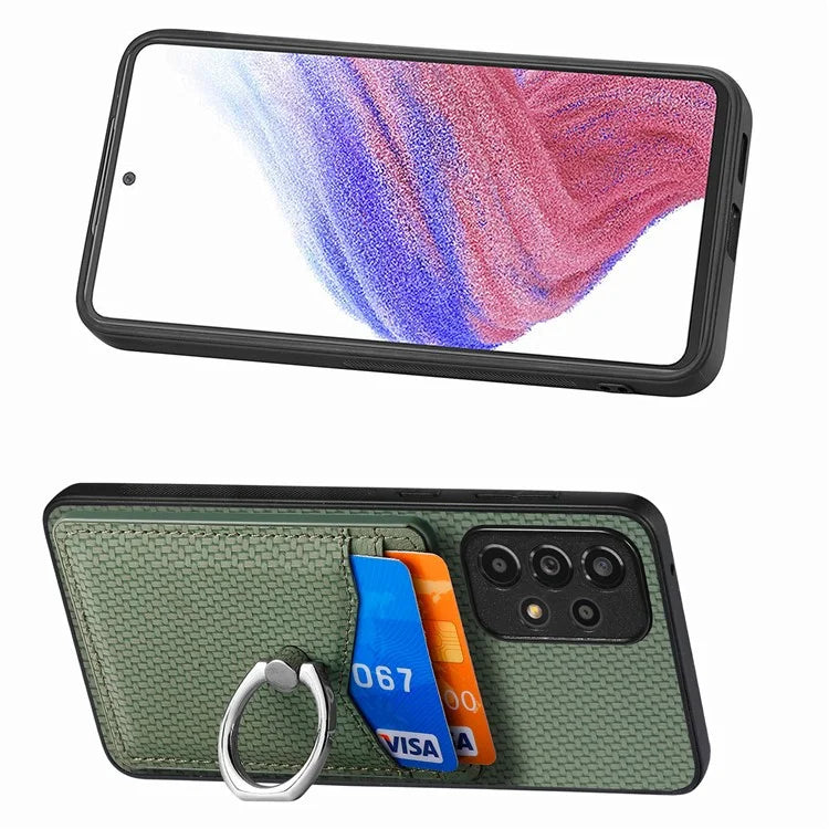 C1-8 For Samsung Galaxy A13 4G Case Kickstand PU Leather+PC+TPU Phone Shell