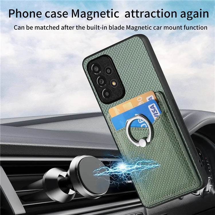 C1-8 For Samsung Galaxy A13 4G Case Kickstand PU Leather+PC+TPU Phone Shell