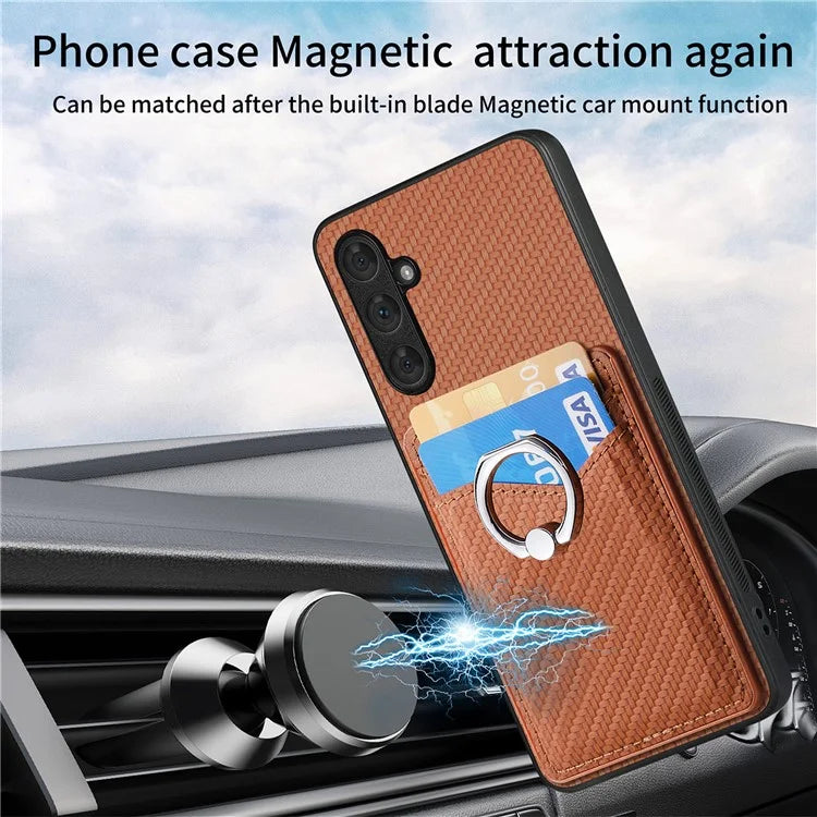 C1-8 For Samsung Galaxy A35 5G Case Card Slots Leather+PC+TPU Kickstand Phone Cover