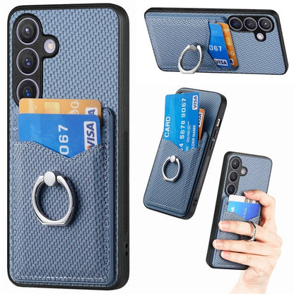 C1-8 For Samsung Galaxy S24 Case PU Leather Coated PC+TPU Anti-Drop Kickstand Phone Cover