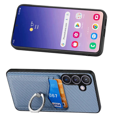 C1-8 For Samsung Galaxy S24 Case PU Leather Coated PC+TPU Anti-Drop Kickstand Phone Cover
