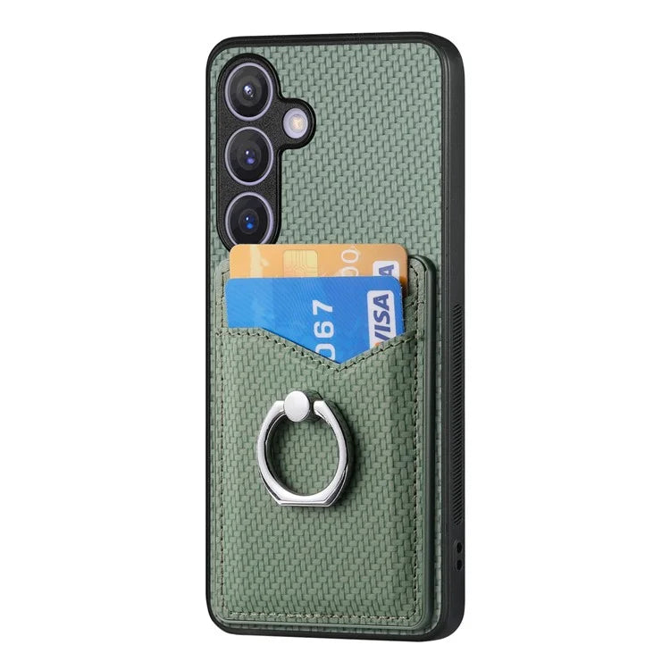 C1-8 For Samsung Galaxy S24 Case PU Leather Coated PC+TPU Anti-Drop Kickstand Phone Cover