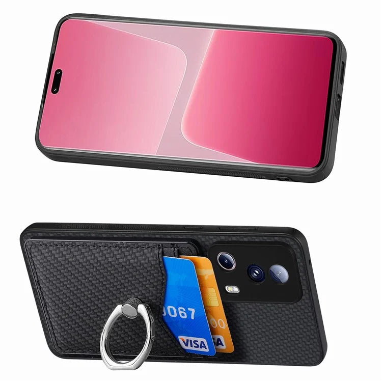 C1-8 For Xiaomi 13 Lite / Civi 2 5G Case Carbon Fiber Texture PU Leather+PC+TPU Phone Cover