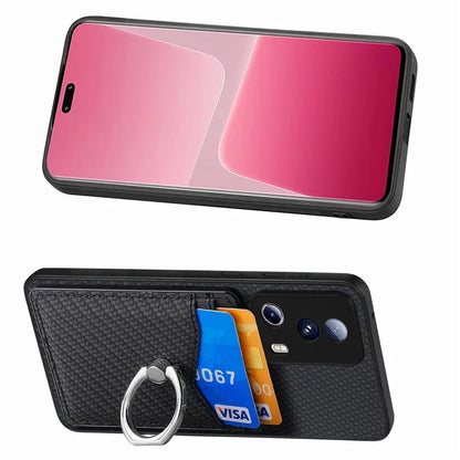 C1-8 For Xiaomi 13 Lite / Civi 2 5G Case Carbon Fiber Texture PU Leather+PC+TPU Phone Cover