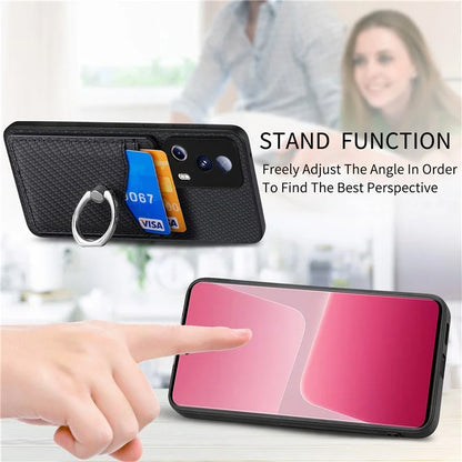 C1-8 For Xiaomi 13 Lite / Civi 2 5G Case Carbon Fiber Texture PU Leather+PC+TPU Phone Cover