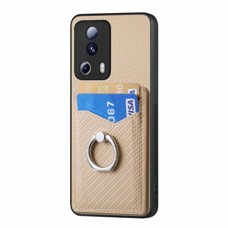 C1-8 For Xiaomi 13 Lite / Civi 2 5G Case Carbon Fiber Texture PU Leather+PC+TPU Phone Cover
