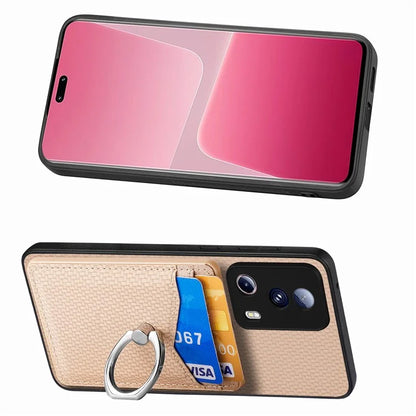 C1-8 For Xiaomi 13 Lite / Civi 2 5G Case Carbon Fiber Texture PU Leather+PC+TPU Phone Cover