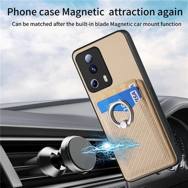 C1-8 For Xiaomi 13 Lite / Civi 2 5G Case Carbon Fiber Texture PU Leather+PC+TPU Phone Cover