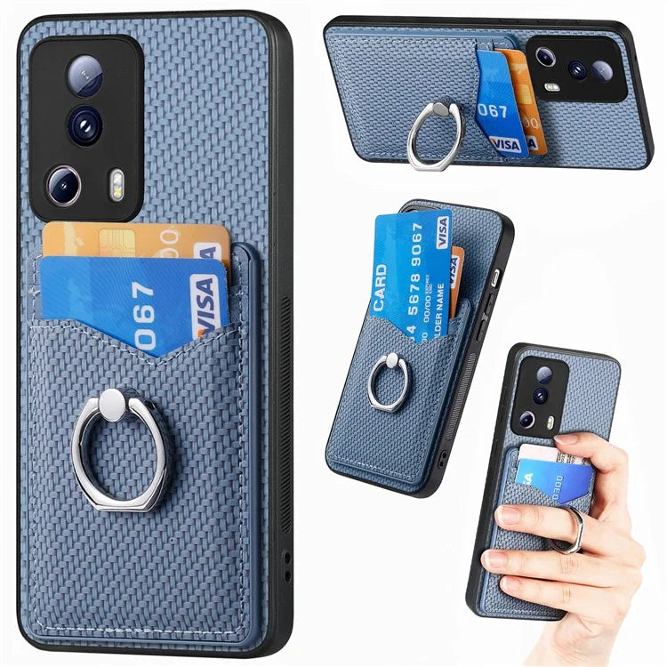 C1-8 For Xiaomi 13 Lite / Civi 2 5G Case Carbon Fiber Texture PU Leather+PC+TPU Phone Cover