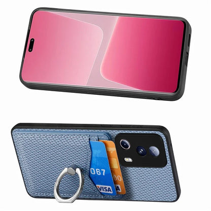 C1-8 For Xiaomi 13 Lite / Civi 2 5G Case Carbon Fiber Texture PU Leather+PC+TPU Phone Cover