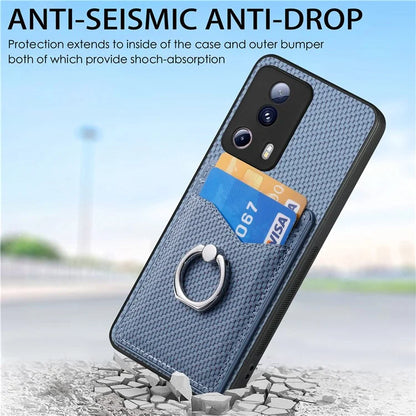 C1-8 For Xiaomi 13 Lite / Civi 2 5G Case Carbon Fiber Texture PU Leather+PC+TPU Phone Cover
