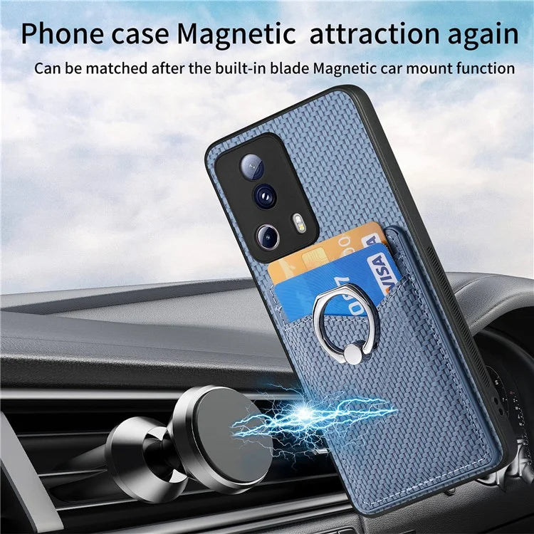 C1-8 For Xiaomi 13 Lite / Civi 2 5G Case Carbon Fiber Texture PU Leather+PC+TPU Phone Cover