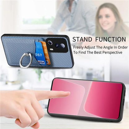 C1-8 For Xiaomi 13 Lite / Civi 2 5G Case Carbon Fiber Texture PU Leather+PC+TPU Phone Cover