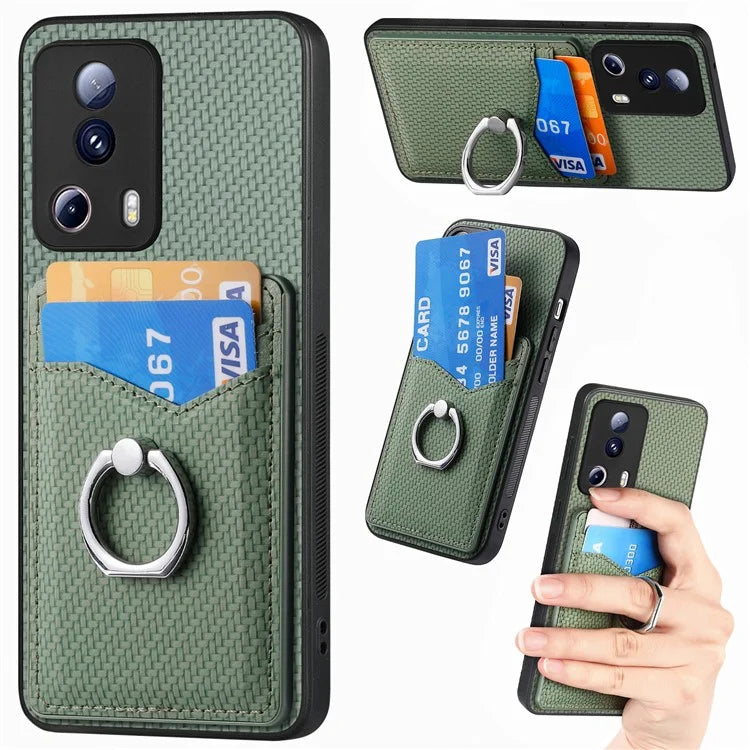 C1-8 For Xiaomi 13 Lite / Civi 2 5G Case Carbon Fiber Texture PU Leather+PC+TPU Phone Cover