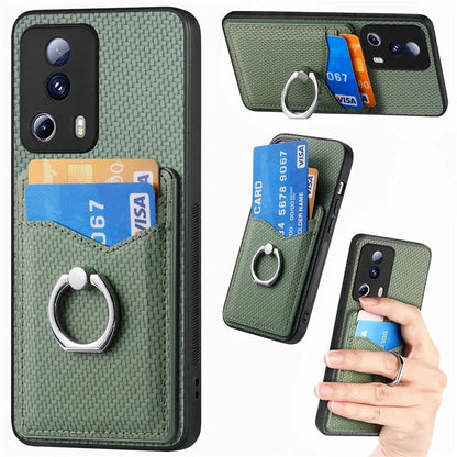 C1-8 For Xiaomi 13 Lite / Civi 2 5G Case Carbon Fiber Texture PU Leather+PC+TPU Phone Cover