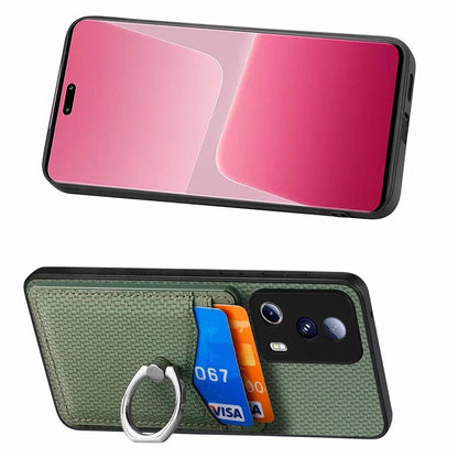 C1-8 For Xiaomi 13 Lite / Civi 2 5G Case Carbon Fiber Texture PU Leather+PC+TPU Phone Cover