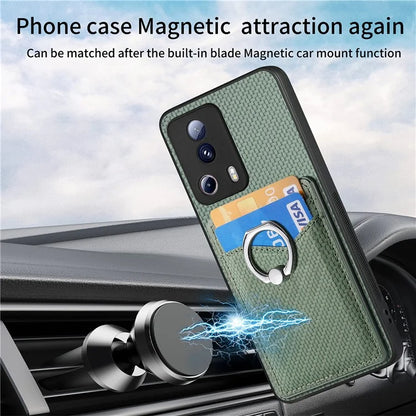 C1-8 For Xiaomi 13 Lite / Civi 2 5G Case Carbon Fiber Texture PU Leather+PC+TPU Phone Cover