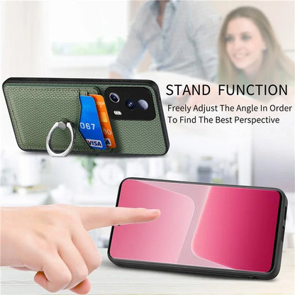 C1-8 For Xiaomi 13 Lite / Civi 2 5G Case Carbon Fiber Texture PU Leather+PC+TPU Phone Cover