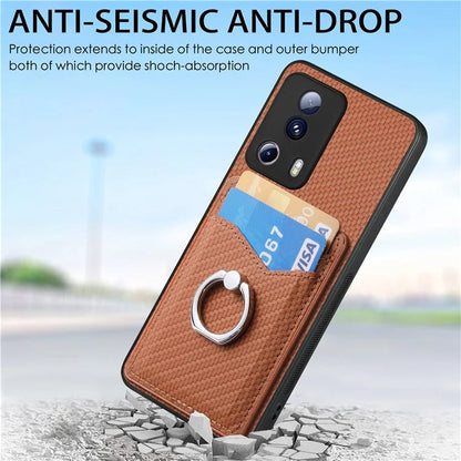 C1-8 For Xiaomi 13 Lite / Civi 2 5G Case Carbon Fiber Texture PU Leather+PC+TPU Phone Cover