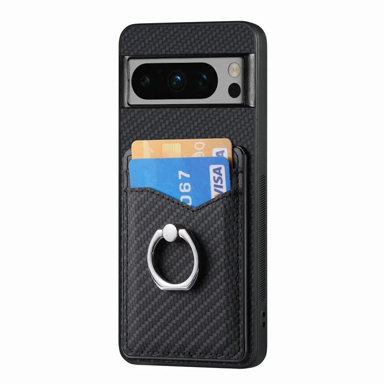 C1-8 For Google Pixel 8 Pro Kickstand Case Leather Coated PC+TPU Phone Cover Wholesale