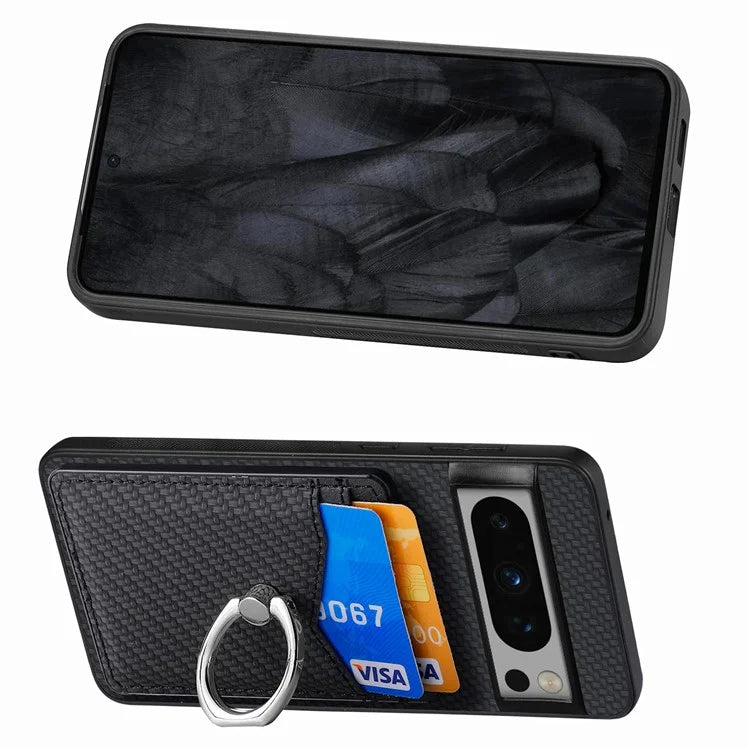 C1-8 For Google Pixel 8 Pro Kickstand Case Leather Coated PC+TPU Phone Cover Wholesale
