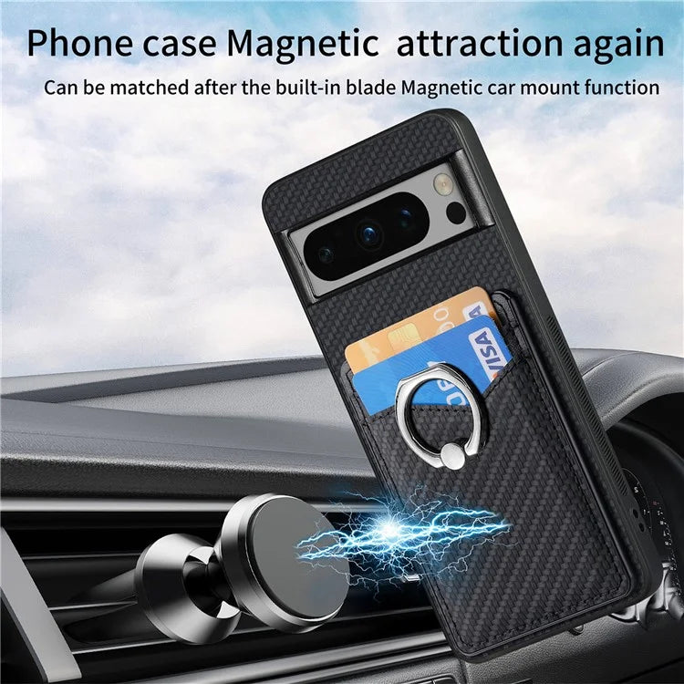 C1-8 For Google Pixel 8 Pro Kickstand Case Leather Coated PC+TPU Phone Cover Wholesale
