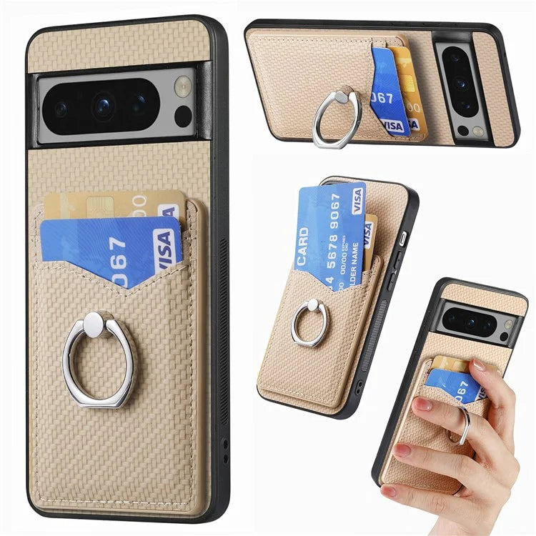 C1-8 For Google Pixel 8 Pro Kickstand Case Leather Coated PC+TPU Phone Cover Wholesale
