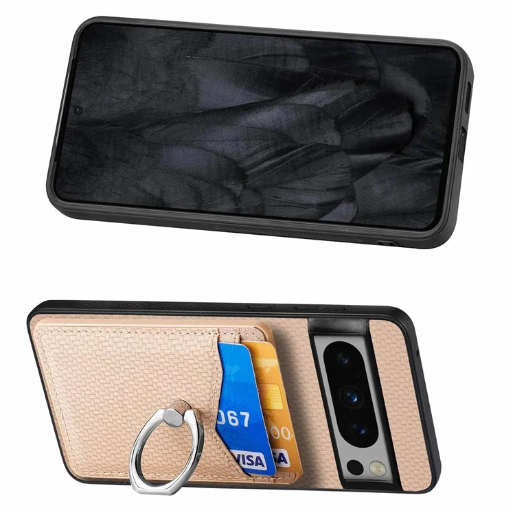 C1-8 For Google Pixel 8 Pro Kickstand Case Leather Coated PC+TPU Phone Cover Wholesale