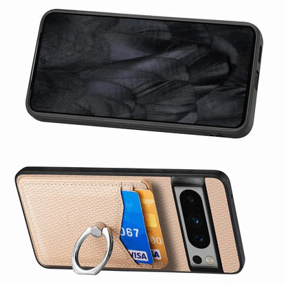 C1-8 For Google Pixel 8 Pro Kickstand Case Leather Coated PC+TPU Phone Cover Wholesale