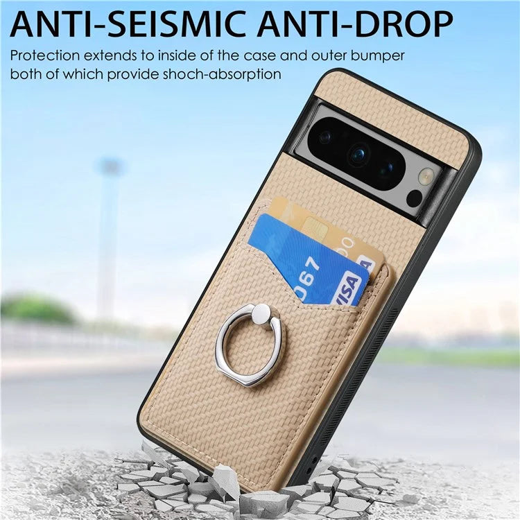 C1-8 For Google Pixel 8 Pro Kickstand Case Leather Coated PC+TPU Phone Cover Wholesale