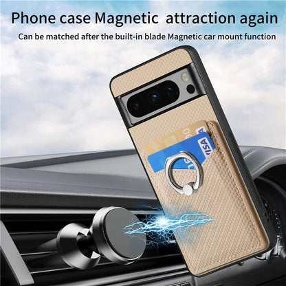 C1-8 For Google Pixel 8 Pro Kickstand Case Leather Coated PC+TPU Phone Cover Wholesale