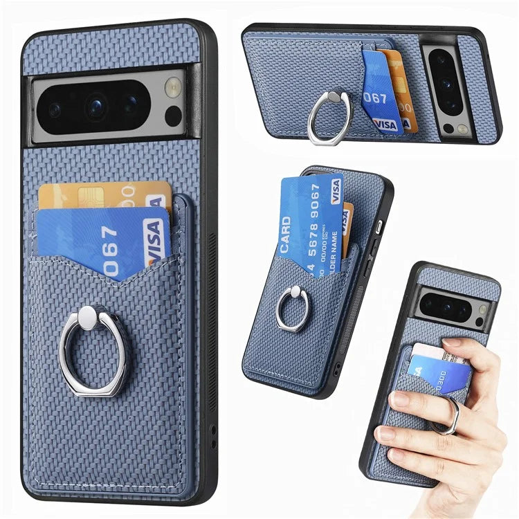 C1-8 For Google Pixel 8 Pro Kickstand Case Leather Coated PC+TPU Phone Cover Wholesale