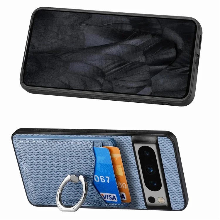 C1-8 For Google Pixel 8 Pro Kickstand Case Leather Coated PC+TPU Phone Cover Wholesale